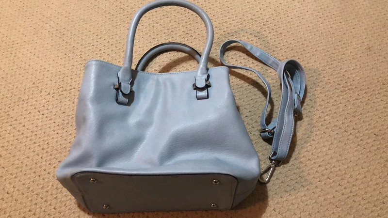 M&S Collection baby blue handbag with hadles and strap - Vinted