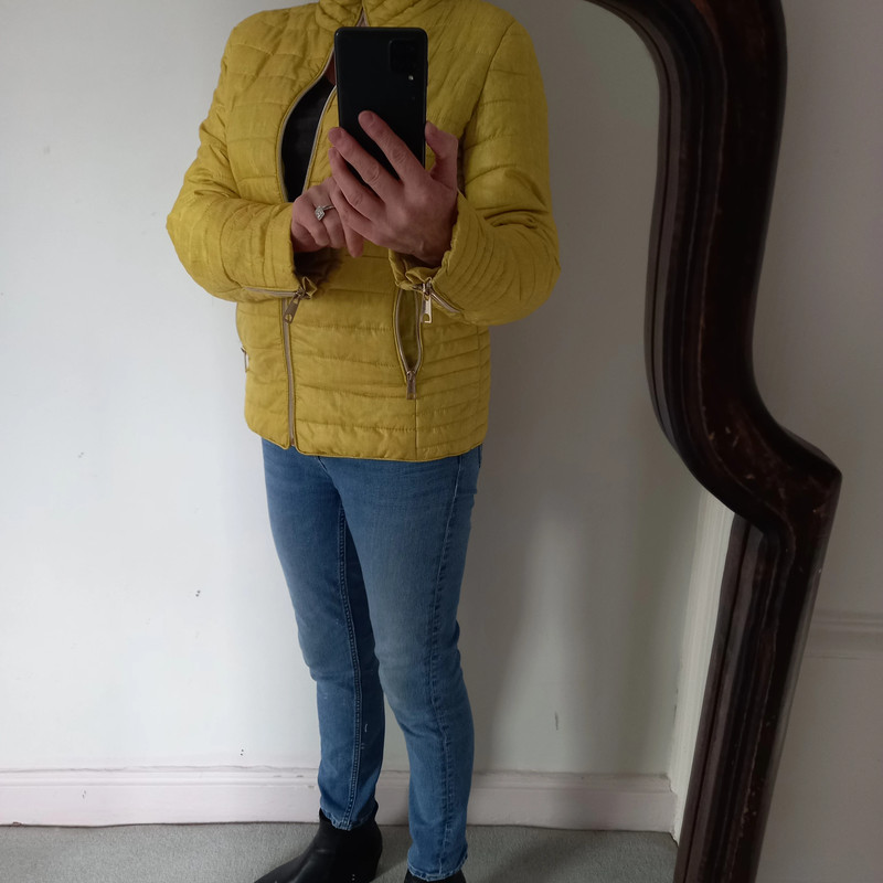 Yellow puffa jacket -slim style 2