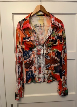 Etoile du Monde retro graphic print blouse maat 5, merk: Etoile, staat: Heel goed, maat: M / 38 / 10, € 5,00, € 5,95 inclusief Kopersbescherming