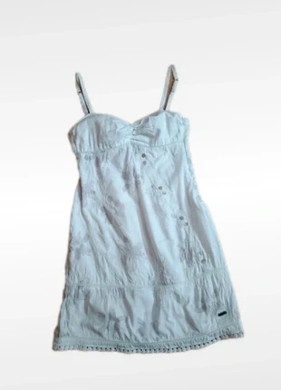 Robe de plage banana Moon taille 36 blanche et mauve fleur brodée, brand: Banana Moon, condition: Very good, size: S / 36 / 8, €15.00, €16.45 includes Buyer Protection