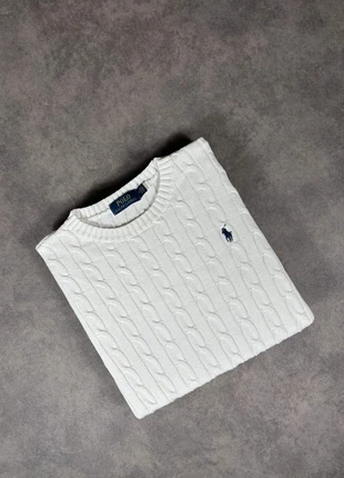 Pull En Col Rond Torsadé | Tressé Ralph Lauren Blanc | Logo Brodé bleu Marine | Taille M Femme, marke: Ralph Lauren, zustand: Sehr gut, größe: M, 58,90 €, 62,55 € inklusive Vinted-Käuferschutz