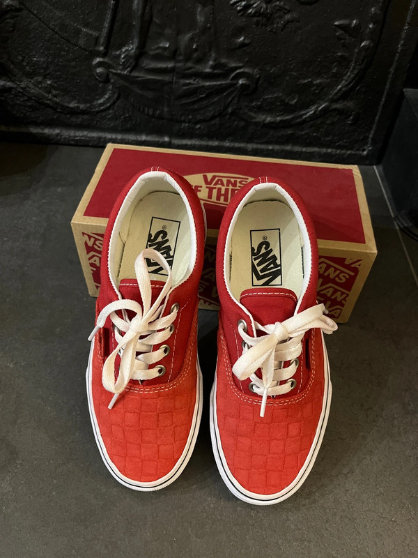 Vans slip top on damier rouge