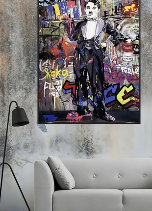 A3 Framed Banksy Style Art Framed Charlie Chaplin, brand: Art, condition: New without tags, £12.99, £14.34 includes Buyer Protection