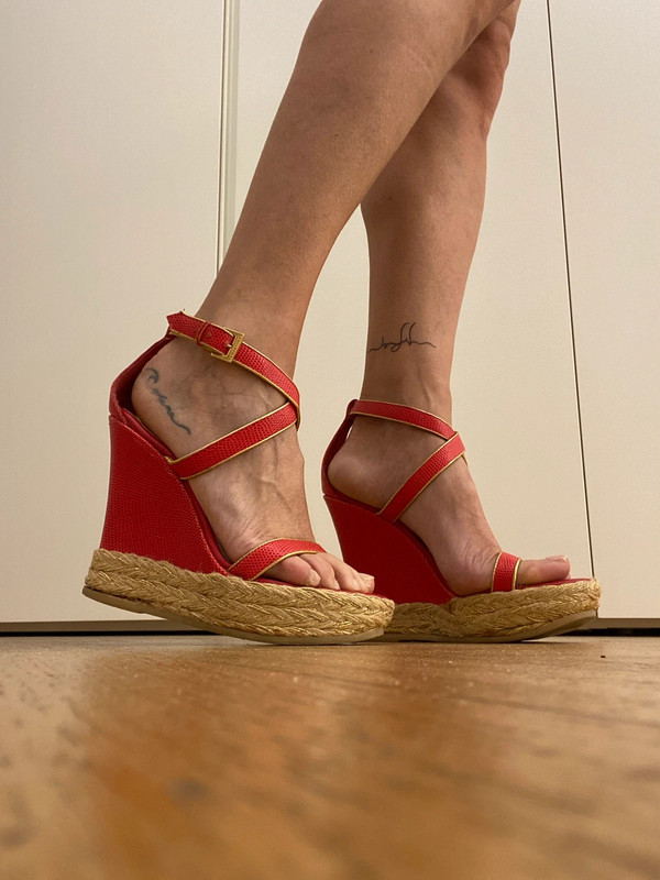 Sandali alti rossi Made in italy 1