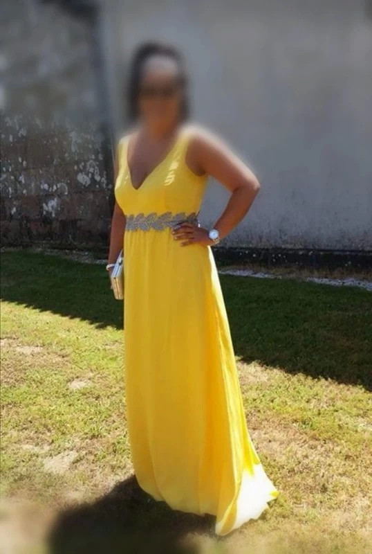 Vestido amarillo invitada -