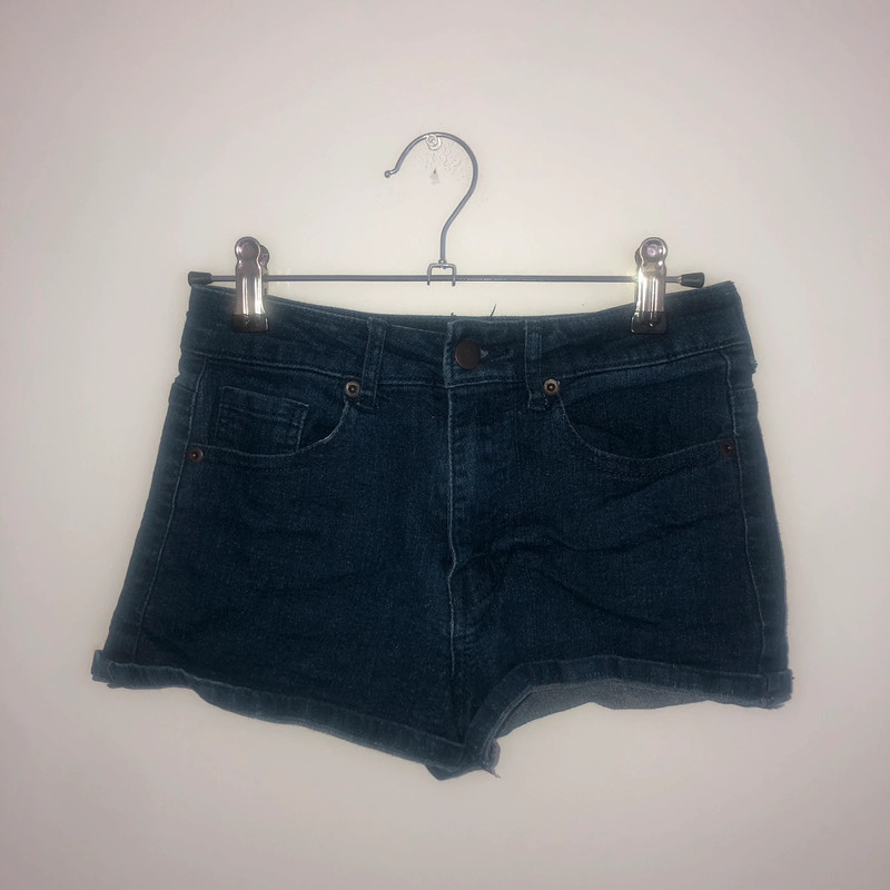 Highwaisted Dark Blue Jean Shorts 1