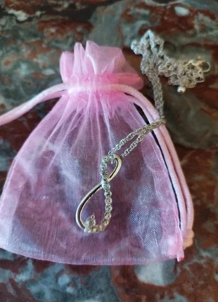 Collier couleur argent symbole Infini longueur 27 cm diamant diamond necklace vintage y2k, brand: cavalese, condition: Very good, €8.00, €9.10 includes Buyer Protection