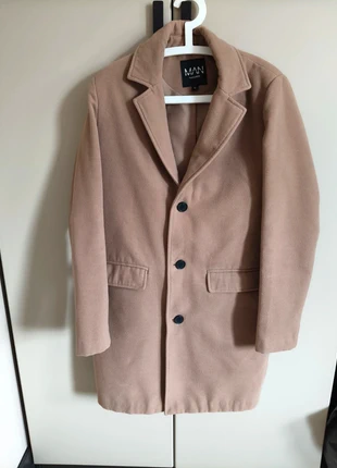 Nette beige herenmantel | stijlvol & tijdloos, merk: BoohooMAN, staat: Heel goed, maat: L, € 15,00, € 16,45 inclusief Kopersbescherming