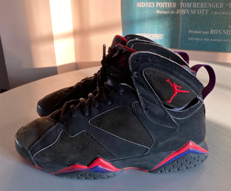 Nike Air Jordan 7 Raptors 2002 Black Dark Charcoal True Red Vinted