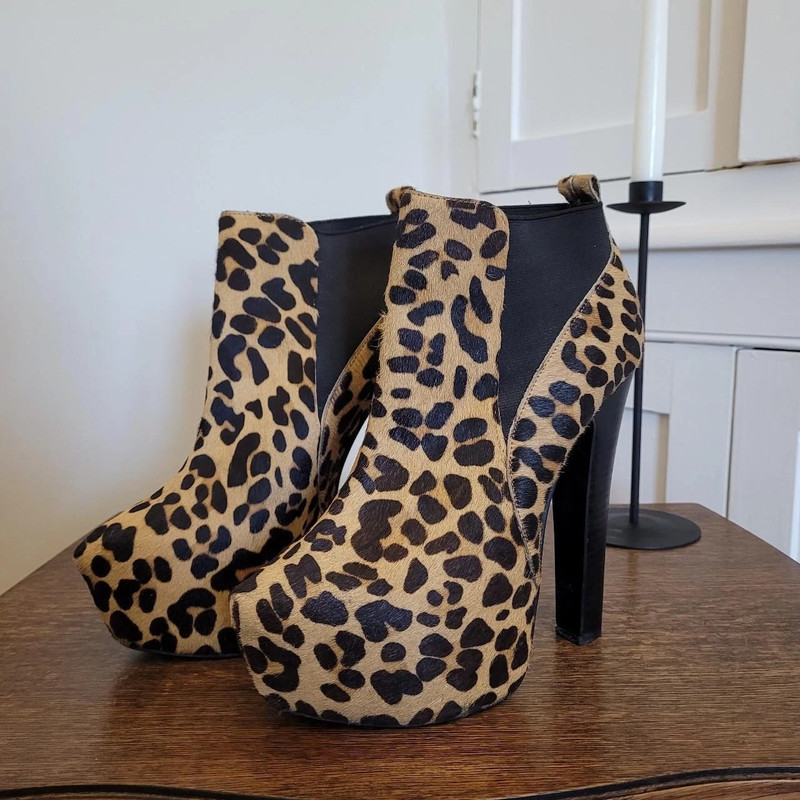 Office leopard print on sale boots