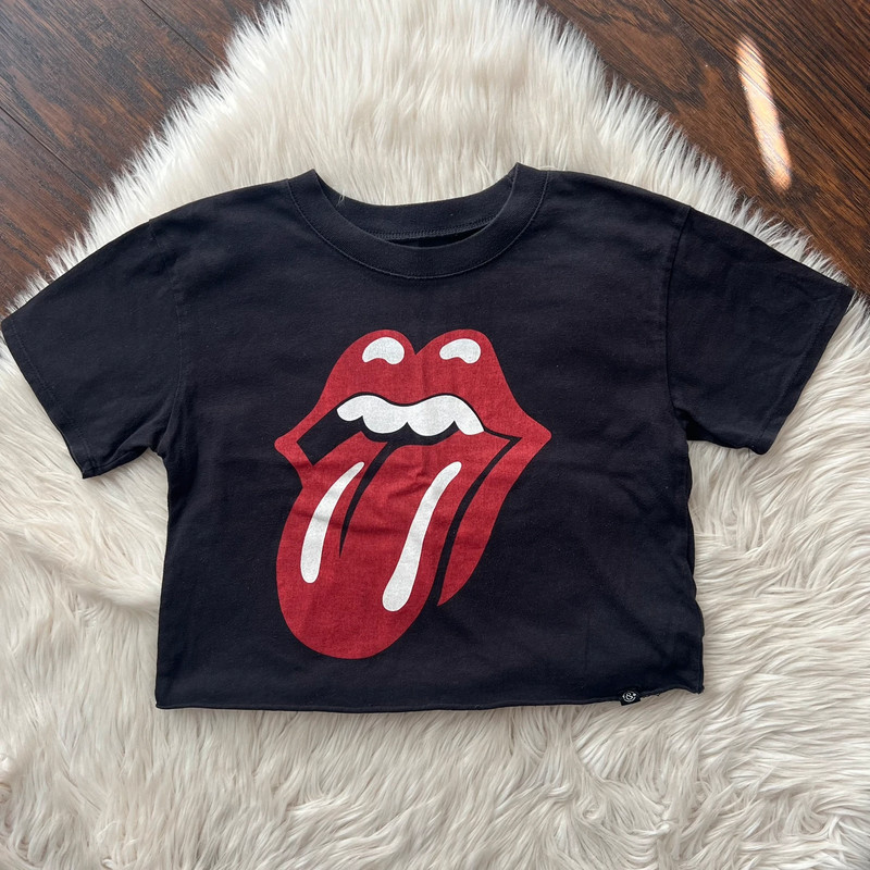 T&B Rolling Stones Black Cropped T-shirt (kids) 2