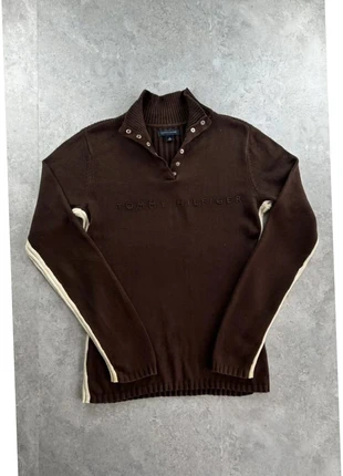 Hoodie Tommy Hilfiger halfzip col comionneur 1/4zip | Marron & Creme | Taille M, marque: Tommy Hilfiger, état: Très bon état, taille: M / 38 / 10, 22,60 €, 24,43 € Protection acheteurs (Pro) incluse