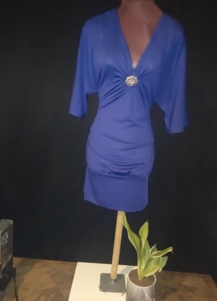 Helderblauw kort en straks zomerjurkje in maat 36/38 van Bodyflirt, merk: Bodyflirt, staat: Heel goed, maat: S / 36 / 8, € 2,00, € 2,80 inclusief Kopersbescherming