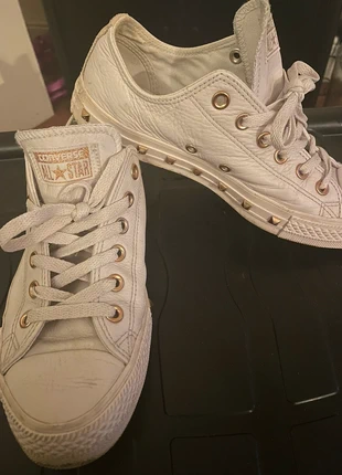 Blush Leather Studded Converse - Size 6, brand: Converse, condition: Very good, size: 6, £10.00, £11.20 includes Buyer Protection