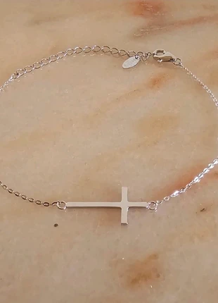 Pulsera plata de ley con cruz, marque: Plata de Ley, état: Neuf sans étiquette, 15,00 €, 16,45 € Protection acheteurs incluse