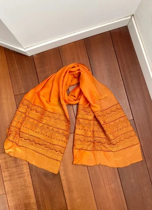 Foulard Mousseline de Soie orange brodé, marke: Made In Italy, zustand: Neu, 8,00 €, 9,10 € inklusive Vinted-Käuferschutz