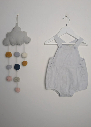 Baby Sommer Latzhose Romper | Streifen | UC of Benetton | 74 | Baby Blau, brand: United Colors of Benetton, condizioni: Ottime, taglia: 9-12 mesi / 74 cm, €1.50, €2.28 include la Protezione acquisti