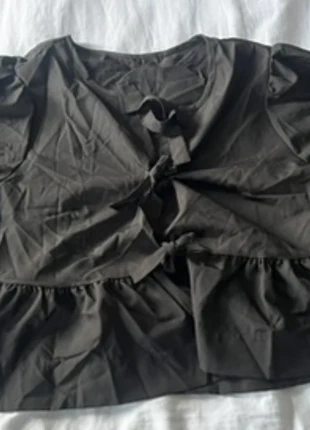 Black Tie-Front Top, condition: New without tags, size: XXL / 44 / 16, €5.00, €5.95 includes Buyer Protection