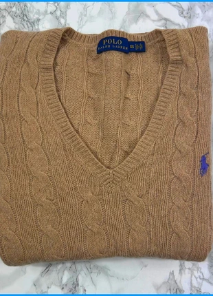 Sweat/Pull Cable Knit ,Torsadé Ralph Lauren marron / Logo brodé Bleu marine / Taille XS/S Femme, marca: Ralph Lauren, estado: Muy bueno, tamaño: XS / 34 / 6, 52,00 €, 55,30 € Protección al comprador incluida