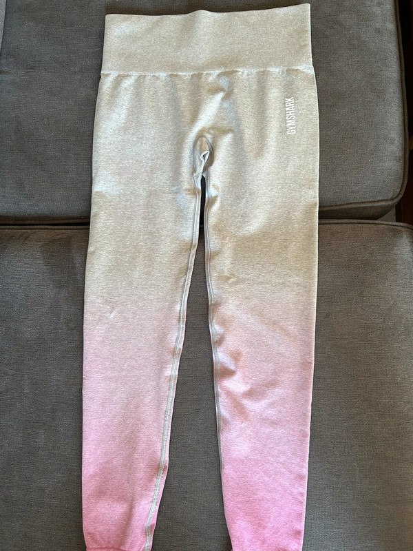 NWT GYMSHARK ADAPT OMBRE SEAMLESS LEGGINGS in PINK/GREY MARL size small