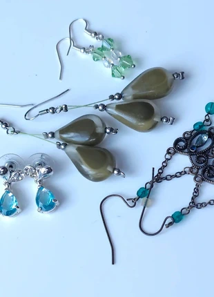 Blue green mix drop dangle earrings for pierced ears, brand: NO LABEL, condition: Good, £2.50, £3.33 includes Buyer Protection Pro