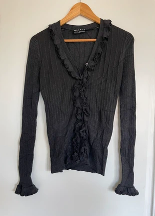 Vintage ruffled cardigan, merk: Vintage, staat: Goed, maat: M / 38 / 10, € 12,00, € 13,30 inclusief Kopersbescherming