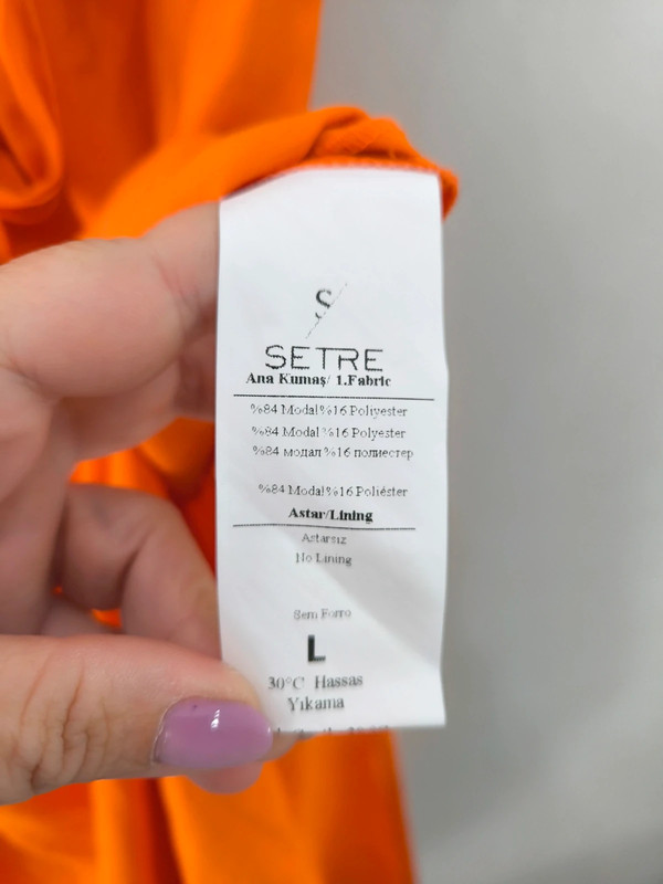 Robe orange sans manches Marque Setre Taille L Neuve avec petit défaut - photo numéro 4