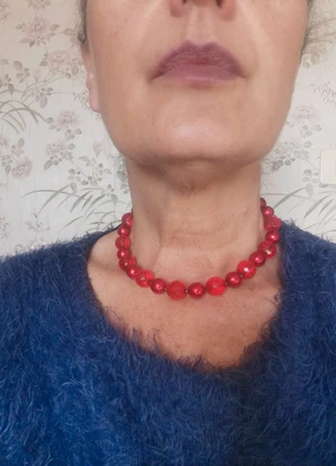 Collier boules rouge 40 cm, état: Très bon état, 5,00 €, 5,95 € Protection acheteurs incluse