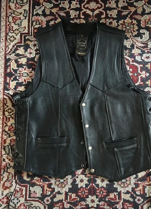 Gilet nero in vera pelle da motociclista, marca: Modeka, estado: Muy bueno, tamaño: XL, 45,00 €, 47,95 € Protección al comprador incluida