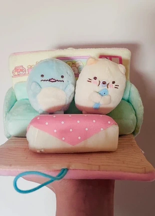Cute Japanese sumikko gurashi character neko cat and tokage dinosaur soft plush toy/ doll, brand: San-X, condition: New without tags, size: XS, £19.00, £20.82 includes Buyer Protection