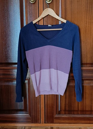 Deep aubergine and lilac colourblock pullover size M., marca: CODE, estado: Muito bom, tamanho: M / 38 / 10, €4.90, €5.85 inclui Proteção do Comprador