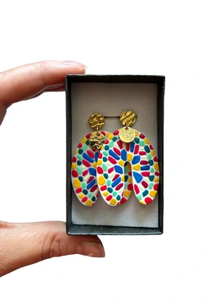 Kleurrijke oorbellen uniek, marque: Re-Worked, état: Neuf avec étiquette, 7,50 €, 8,58 € Protection acheteurs incluse