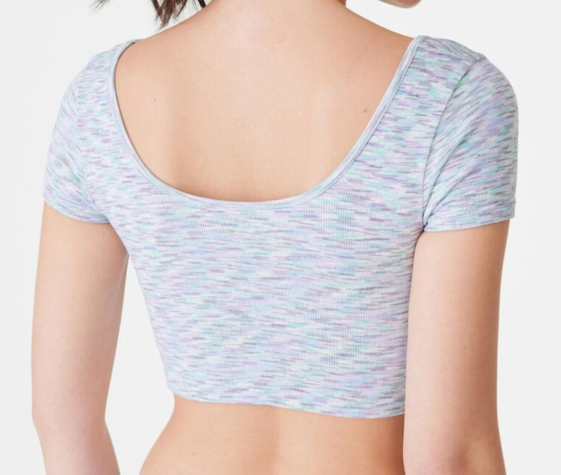 Seriously Soft Seamless Space-Dye Cutout Cropped Baby Tee 5
