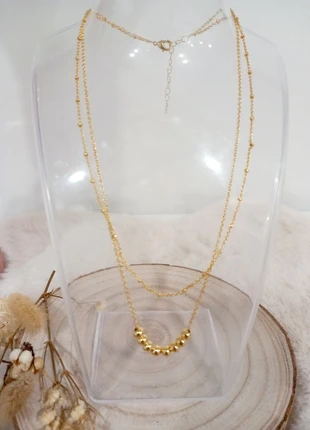 Collier doré double rang , merk: Boutique Parisienne, staat: Heel goed, € 16,00, € 17,50 inclusief Kopersbescherming