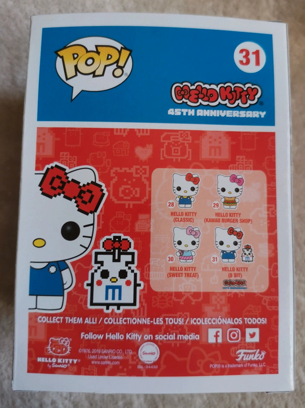 Figurine Pop Hello Kitty 45th Anniversary 31 Hello Kitty (8 Bit) Chase  limited édition