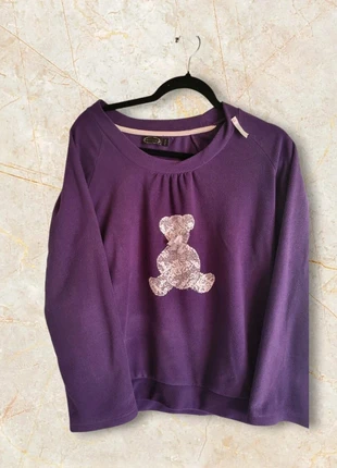 Pull violet ours dentelle taille 42 44 – col rond doux cosy 💜, staat: Goed, maat: XL / 42 / 14, € 7,90, € 9,00 inclusief Kopersbescherming