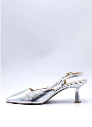 Décolleté Daphne Slingback con Cinturino Regolabile Leather Scarpe Donna Silver Argento Taglia 37, marca: Daphne, estado: Novo com etiquetas, tamanho: 37, €64.00, €67.90 inclui Proteção do Comprador Pro