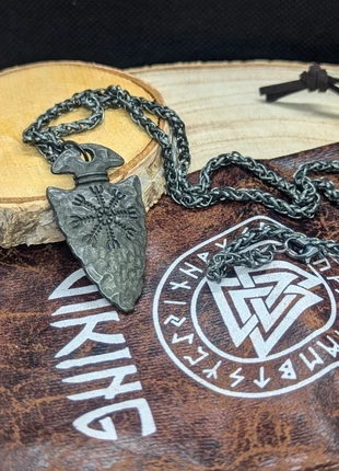 Collier viking flèche aegishjalmur symbole protection bijoux nordique, état: Très bon état, 18,00 €, 19,60 € Protection acheteurs (Pro) incluse