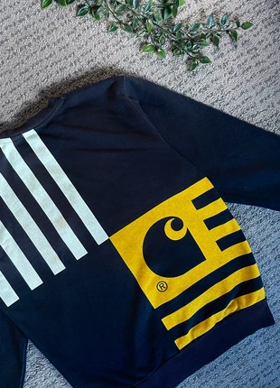 | Sweatshirt Carhartt Wip Homem Logo Costas | XS | Azul marinho & Branco & Amarelo |, marca: Carhartt, estado: Muito bom, tamanho: XS, €30.00, €32.20 inclui Proteção do Comprador