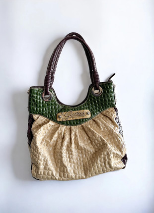 Statement Vintage Guess Bag with Strass Logo - Unique Croco Mix, marque: GUESS, état: Satisfaisant, 25,00 €, 26,95 € Protection acheteurs incluse