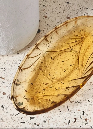 Coupelle ou Ravier en Verre Moulé Ambré de Forme Ovale (Années 60), marca: Vintage, estado: Muy bueno, 14,50 €, 15,93 € Protección al comprador incluida