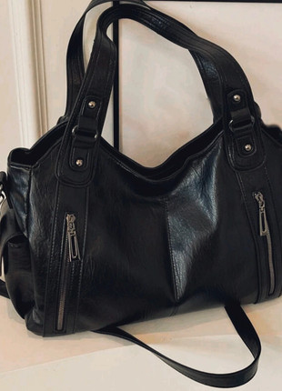 Sac fourre-tout noir cuir, marque: Tendance, état: Très bon état, 37,00 €, 39,55 € Protection acheteurs incluse