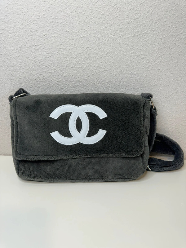 Precision Chanel Shoulder Bag Coco Mark Silver Bracket Gray Authentic 1