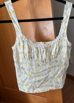Kimchi Blue Lennon Lemon Print Linen Cami Top, brand: Urban Outfitters, condizioni: Ottime, taglia: S / IT 40 / EU 36, €12.50, €13.83 include la Protezione acquisti
