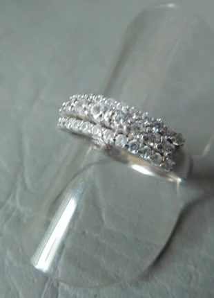 Bague anneau jonc 3 rangs pierre blanche grise argent massif 925 femme jeune fille t 55, merk: argent massif 925, staat: Heel goed, maat: 54.3 mm / 17.3 mm Ø, € 33,00, € 35,35 inclusief Kopersbescherming Pro