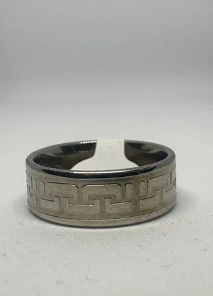 Bague acier inoxydable motif grec argenté, condition: New without tags, size: 20.2 mm Ø, €3.30, €4.17 includes Buyer Protection Pro