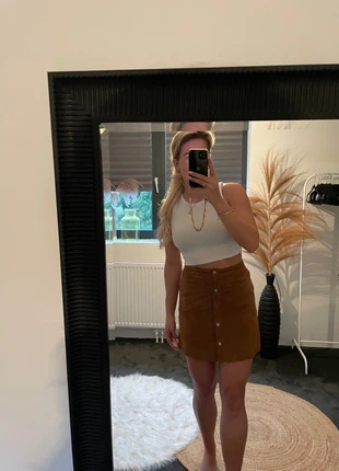 Echt leren rok , merk: ONLY, staat: Heel goed, maat: S / 36 / 8, € 24,00, € 25,90 inclusief Kopersbescherming