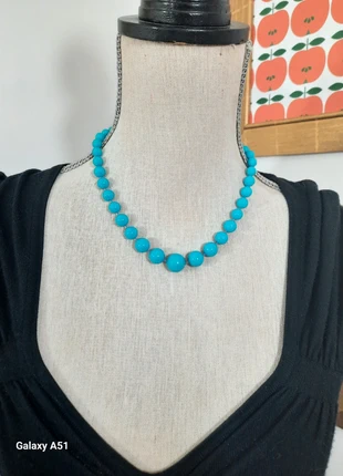 Collier en perle 80's bleu turquoise , marke: Vintage, zustand: Sehr gut, 12,00 €, 13,30 € beinhaltet Vinted-Käuferschutz Pro
