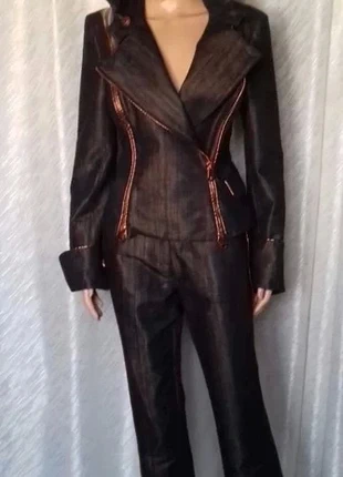 Ensemble très original blouson et pantalon "Psy Monte Carlo" noir à reflets cuivrés T38, marca: PSY Monte-Carlo, estado: Muy bueno, tamaño: M / 38 / 10, 85,00 €, 89,95 € Protección al comprador incluida