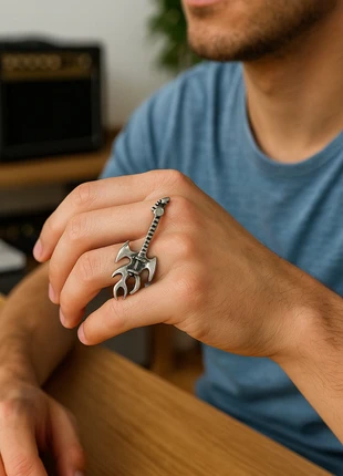 Gothic Guitar Ring. Adjustable Statement Jewelry for Music Lovers., brand: Fashion, condition: New with tags, size: Adjustable, €19.00, €20.65 includes Buyer Protection